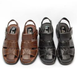 글로벌 통가죽 앞막힘 남성샌들 (9)