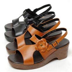 RG 통가죽 수제화 통굽 플라워샌들 (8)