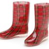 보생 투명패션 레드 여성장화