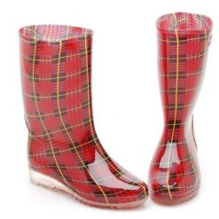 보생 투명패션 레드 여성장화 (5)